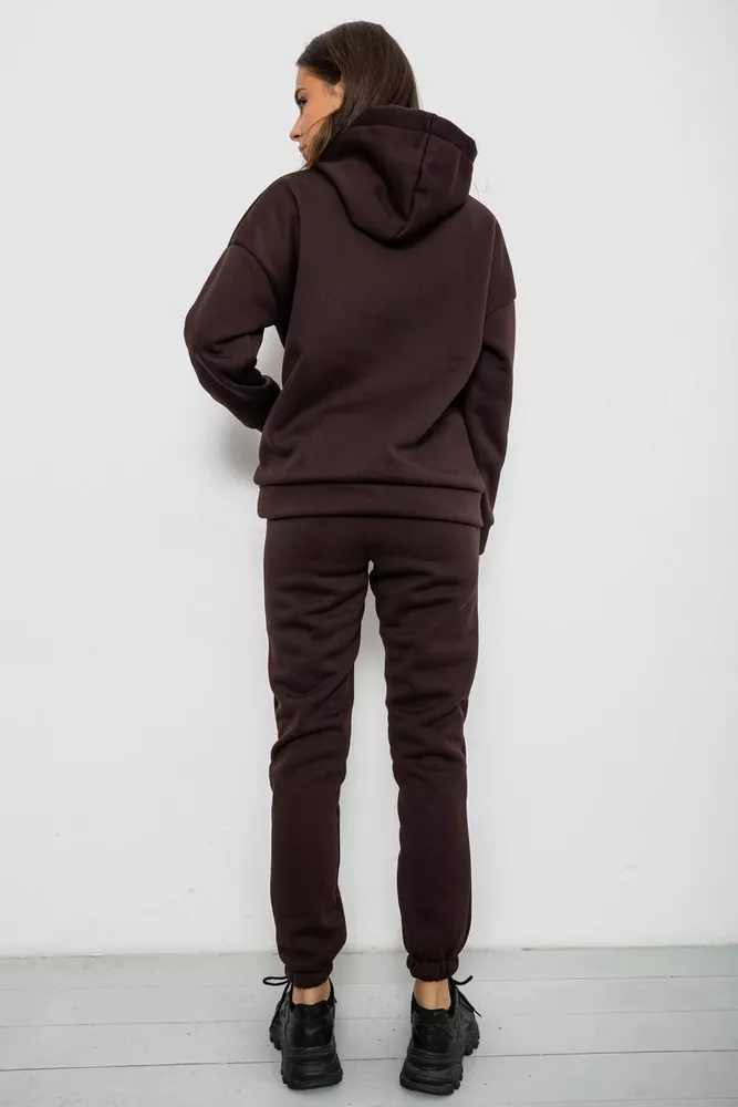 Купити Спортивний костюм жіночий на флісі  уцінка, колір шоколадний, 257R85-U-2 - Фото №4