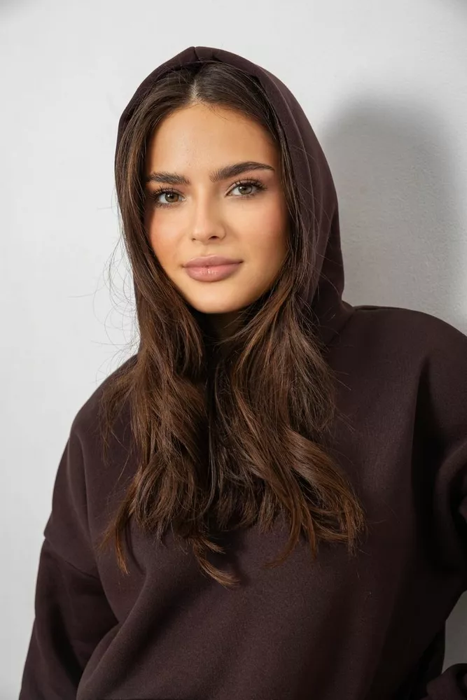 Купити Спортивний костюм жіночий на флісі  уцінка, колір шоколадний, 257R85-U-2 - Фото №5