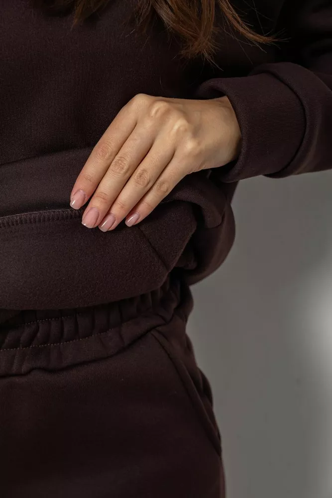 Купити Спортивний костюм жіночий на флісі  уцінка, колір шоколадний, 257R85-U-2 - Фото №6