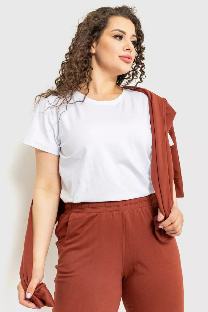 Купити Женский спортивный костюм тройка, бата,л терракотового цвета, 102R087 - Фото №6