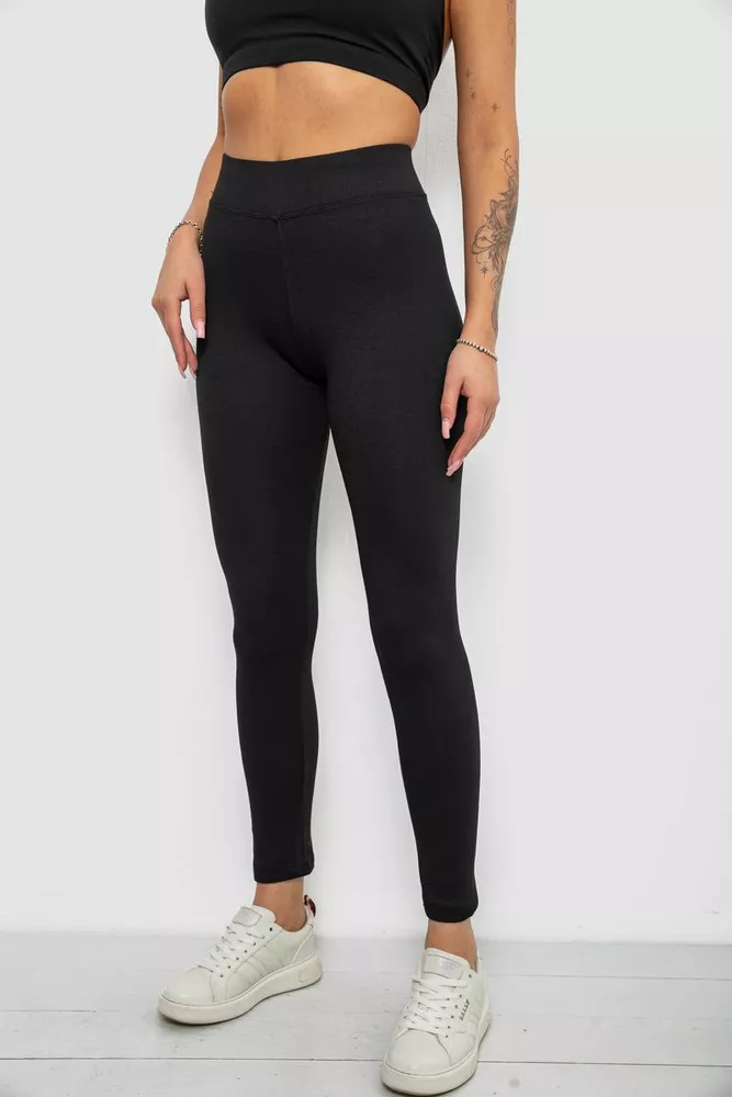 Купити Лосини жіночі утеплені, колір чорний, 214R334 - Фото №3