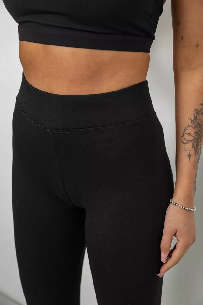 Купити Лосини жіночі утеплені, колір чорний, 214R334 - Фото №5