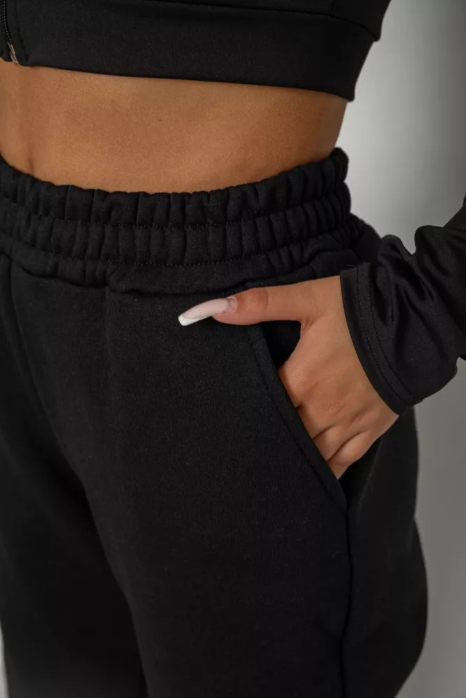 Купити Спортивні штани жіночі на флісі  уцінка, колір чорний, 238R57828-U-46 - Фото №5