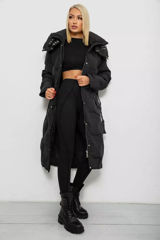 Купити Куртка жіноча зимова  уцінка, колір чорний, 244R5609-U - Фото №3