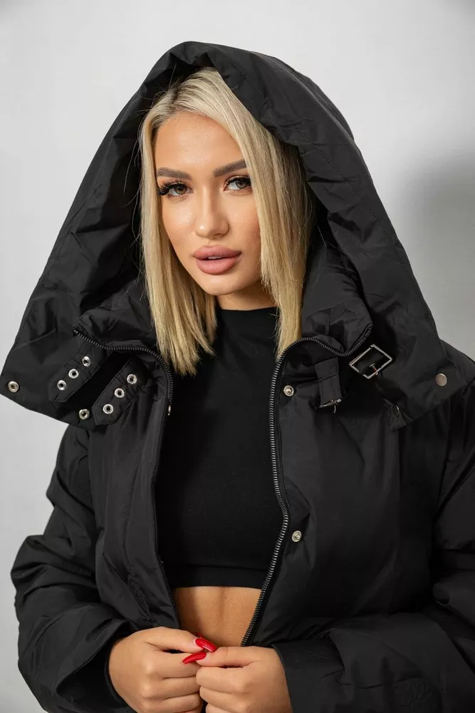 Купити Куртка жіноча зимова  уцінка, колір чорний, 244R5609-U - Фото №6