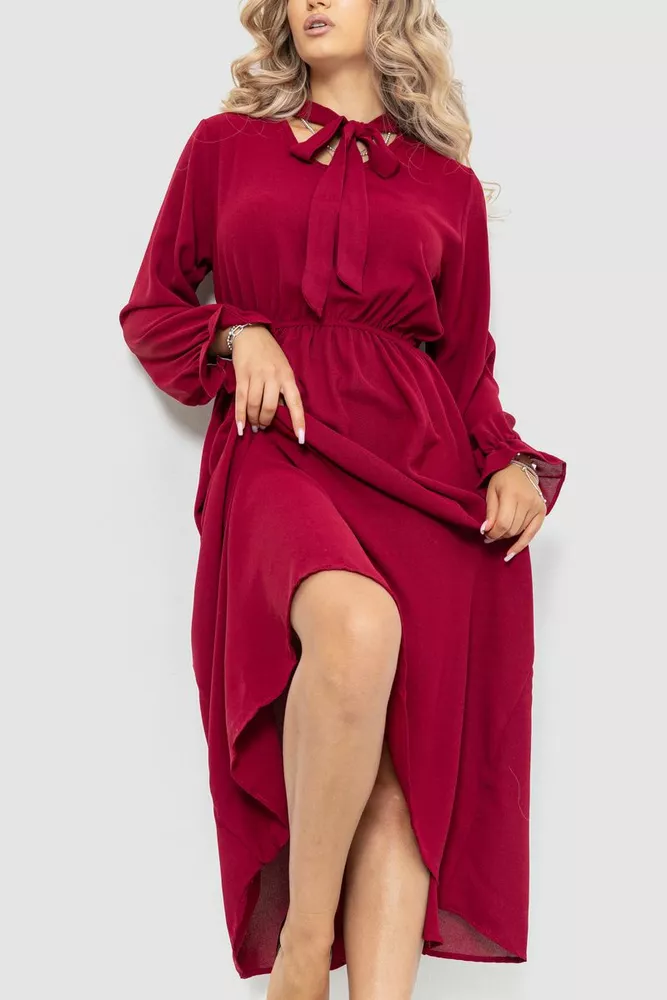 Купити Ошатне плаття  уцінка, колір бордовий, 204R601-U-16 - Фото №2