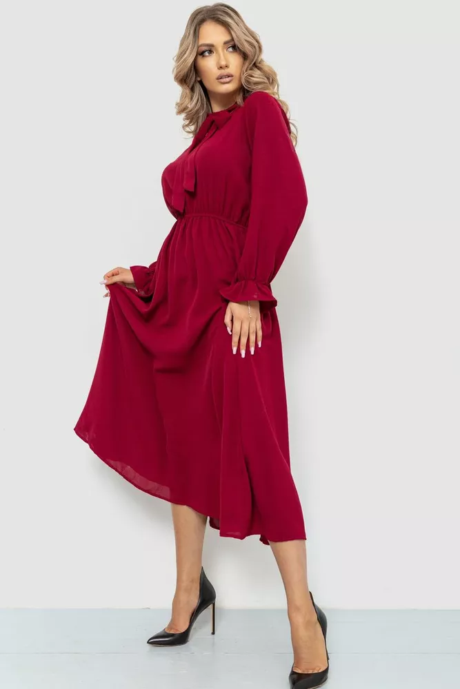 Купити Ошатне плаття  уцінка, колір бордовий, 204R601-U-16 - Фото №3