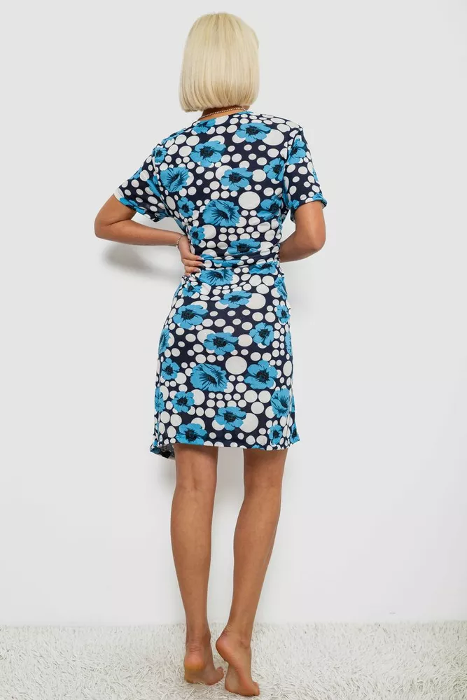 Купить Халат женский на молнии с принтом, цвет голубой, 257R1030-2 - Фото №4