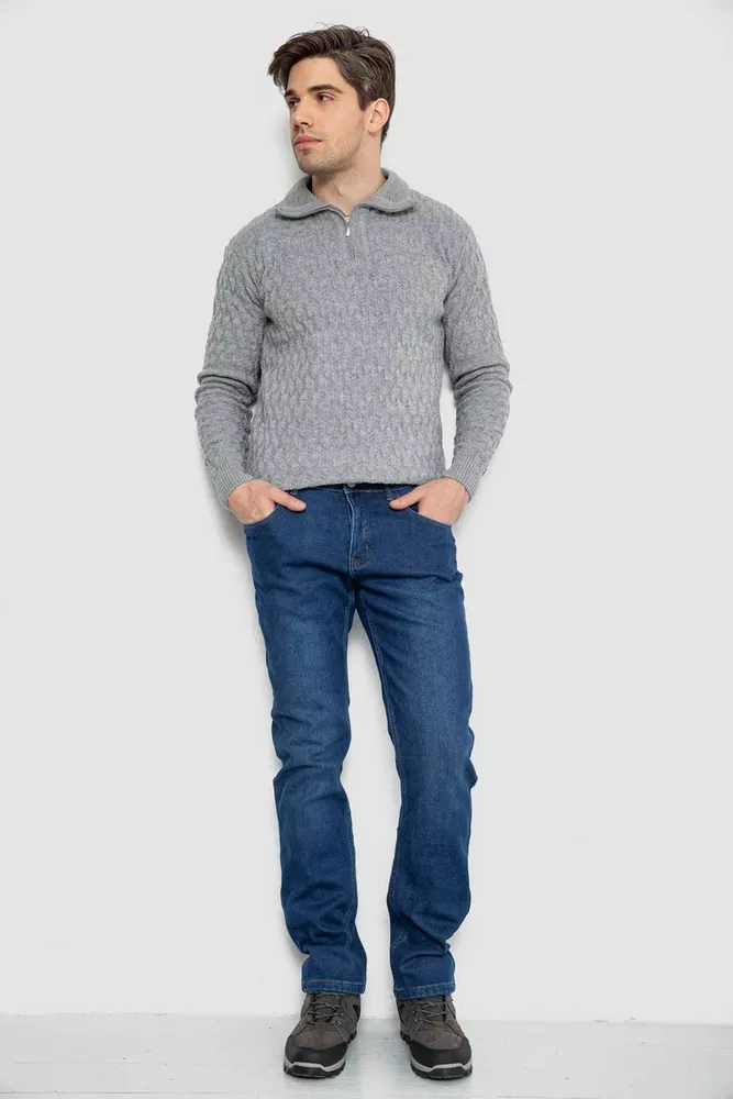 Купити Джинси чоловічі на флісі  уцінка, колір синій, 254R2406-U - Фото №2