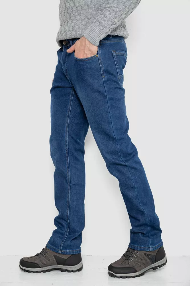 Купити Джинси чоловічі на флісі  уцінка, колір синій, 254R2406-U - Фото №3
