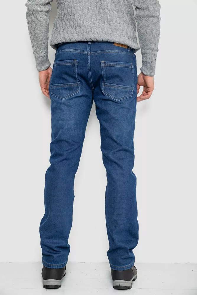 Купити Джинси чоловічі на флісі  уцінка, колір синій, 254R2406-U - Фото №4