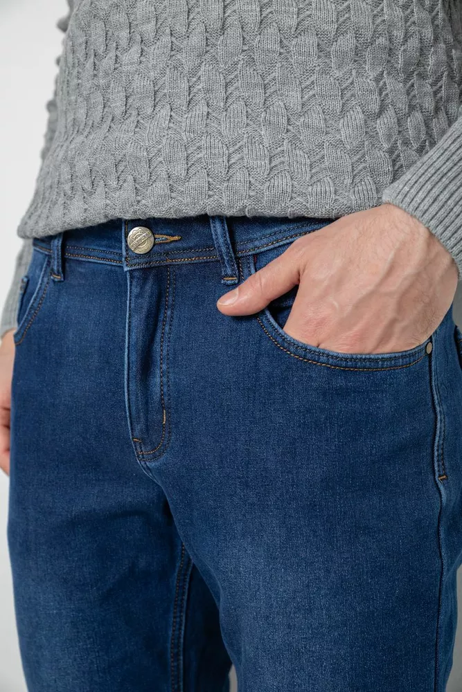 Купити Джинси чоловічі на флісі  уцінка, колір синій, 254R2406-U - Фото №5