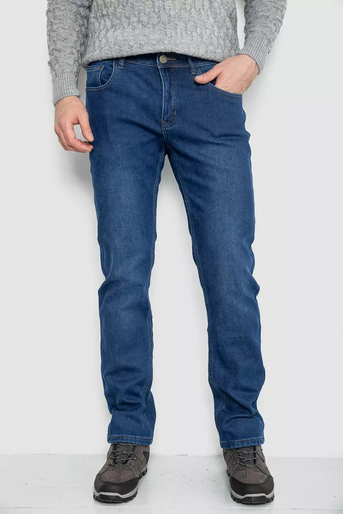 Купити Джинси чоловічі на флісі  уцінка, колір синій, 254R2406-U - Фото №1