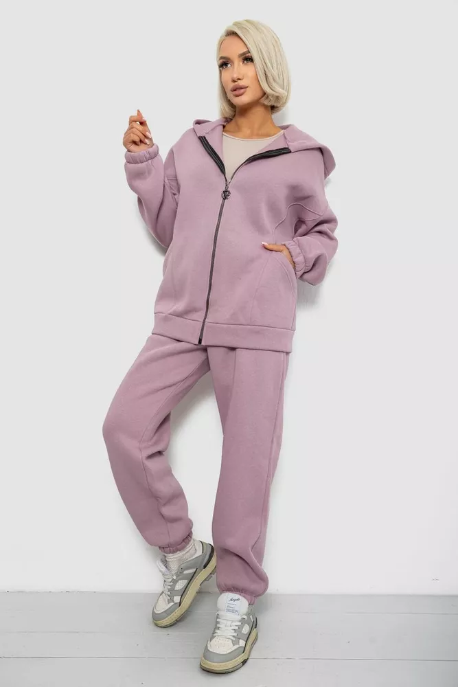Купить Спортивный костюм женский на флисе, цвет сиреневый, 247R1058-6 - Фото №3