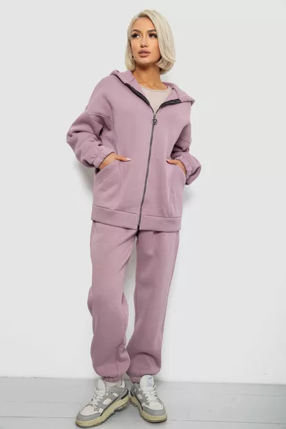 Спортивный костюм женский на флисе, цвет сиреневый, 247R1058-6