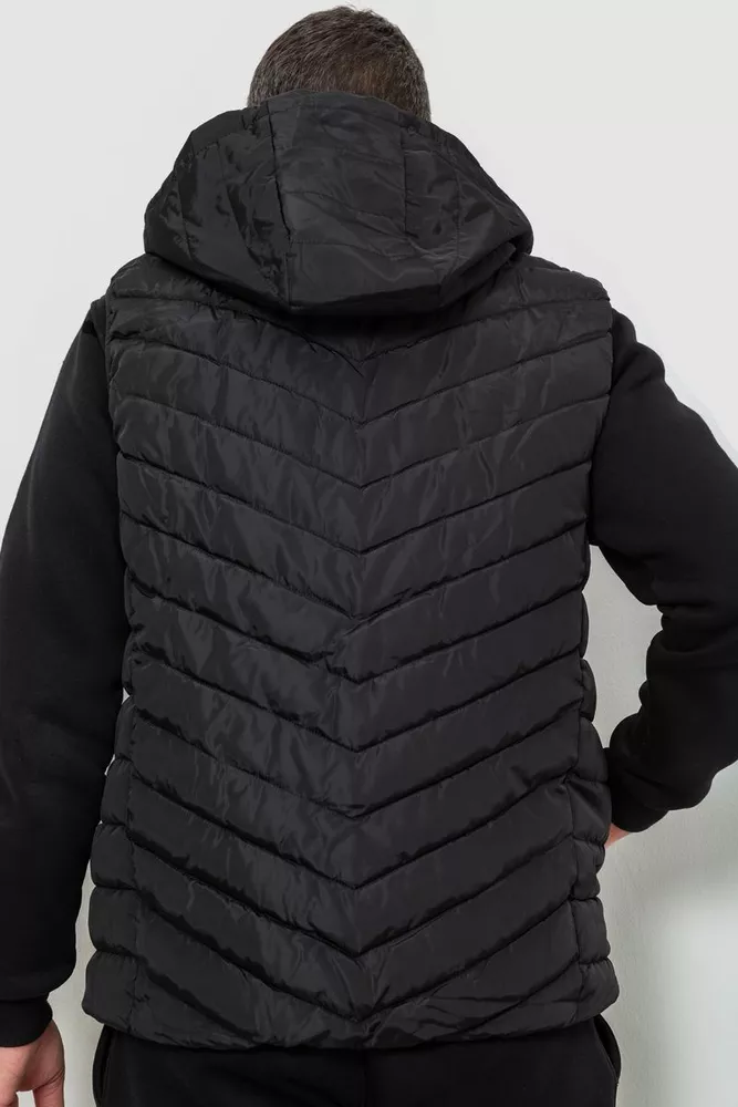 Купити Жилет чоловічий з капюшоном  -уцінка, колір чорний, 240R2308-U - Фото №5
