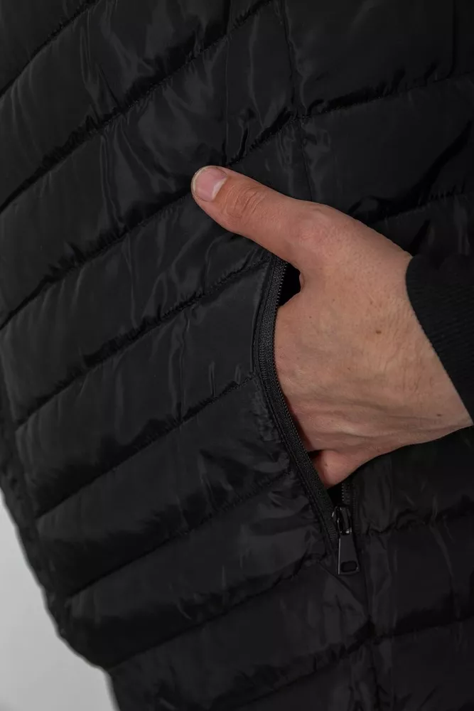 Купити Жилет чоловічий з капюшоном  -уцінка, колір чорний, 240R2308-U - Фото №6