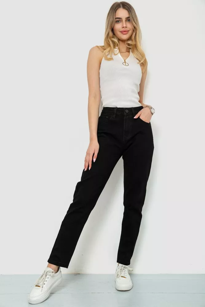 Купить Джинсы женские MOM  -уценка, цвет черный, 244R8527-U-2 оптом - Фото №2