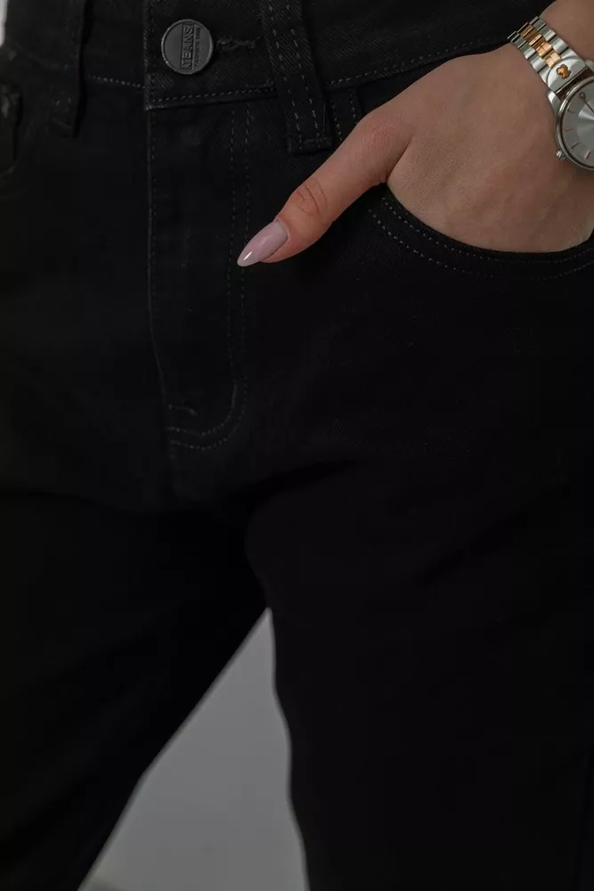 Купить Джинсы женские MOM  -уценка, цвет черный, 244R8527-U-2 оптом - Фото №5