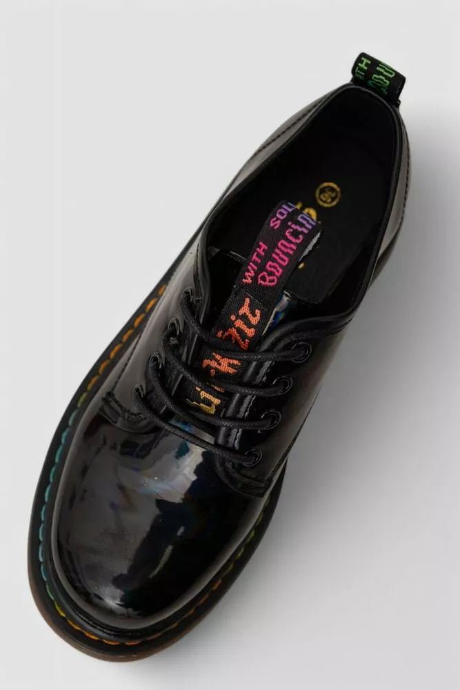 Купить Лоферы женские на шнурках лаковые  -уценка, цвет черный, 248RRT17-6-U - Фото №2