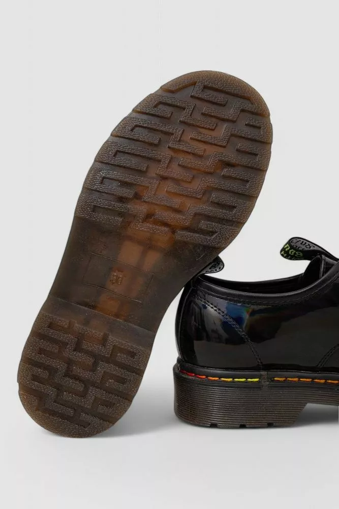 Купить Лоферы женские на шнурках лаковые  -уценка, цвет черный, 248RRT17-6-U - Фото №5