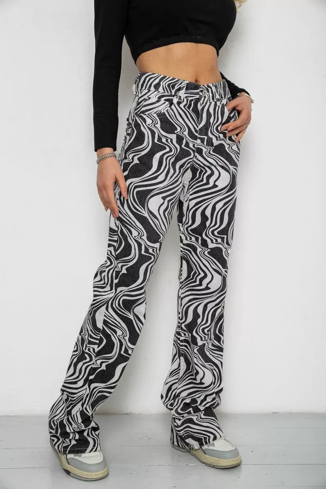 Купити Джинси жіночі   -уцінка, колір чорно-білий, 250R1145-U - Фото №3