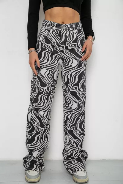 Джинси жіночі   -уцінка, колір чорно-білий, 250R1145-U