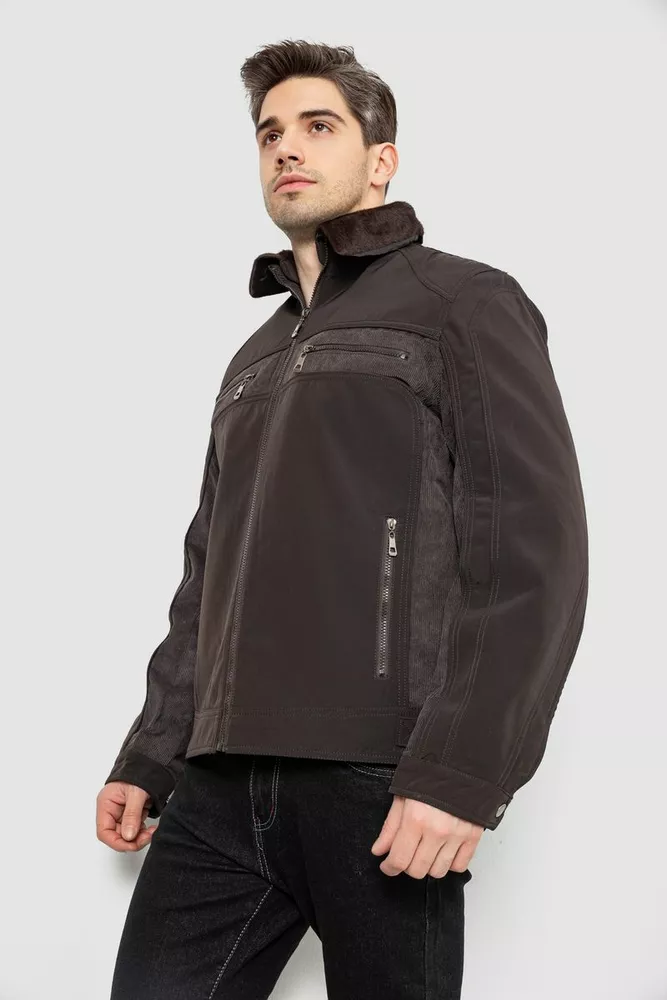 Купить Куртка мужская демисезонная, цвет темно-коричневый, 244R1128 оптом - Фото №3