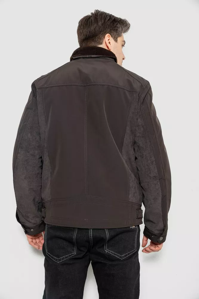 Купить Куртка мужская демисезонная, цвет темно-коричневый, 244R1128 оптом - Фото №4