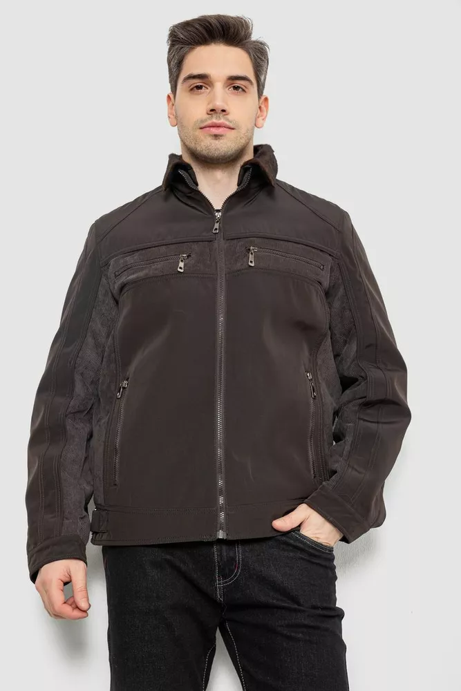 Купить Куртка мужская демисезонная, цвет темно-коричневый, 244R1128 оптом - Фото №1