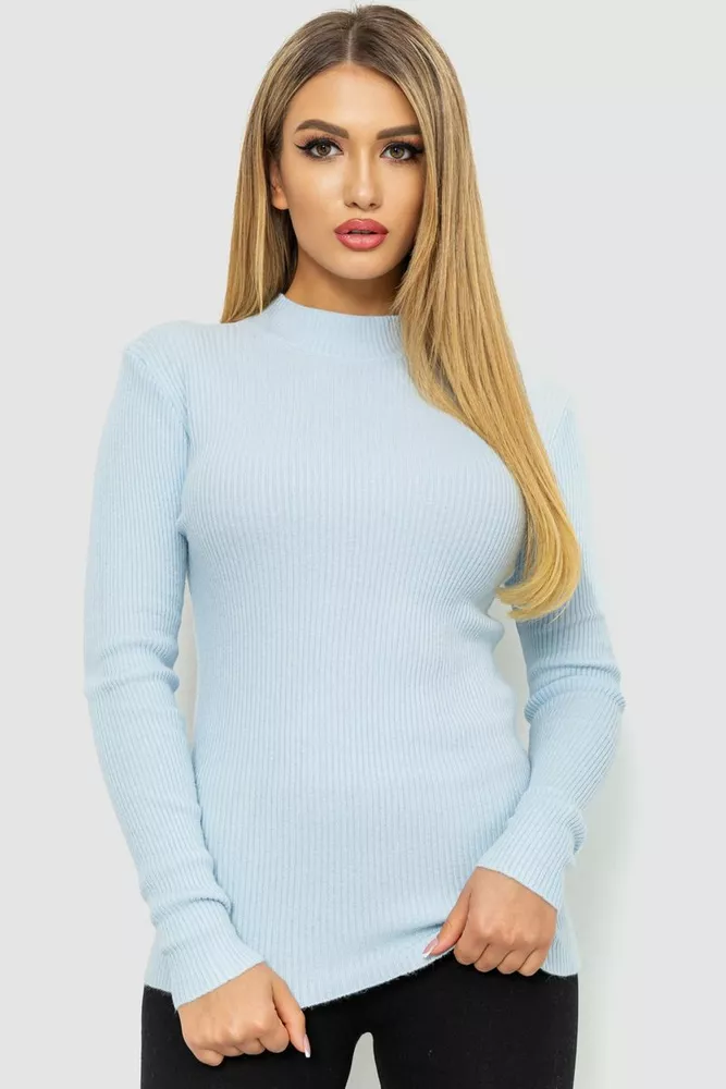 Купить Кофта женская однотонная базовая  -уценка, цвет светло-голубой, 244R2032-U-2 оптом - Фото №1