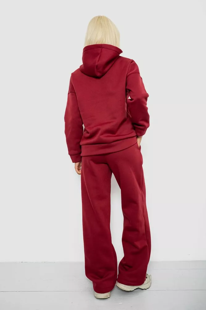 Купить Спортивный костюм женский на флисе  -уценка, цвет бордовый, 257R87-U - Фото №4