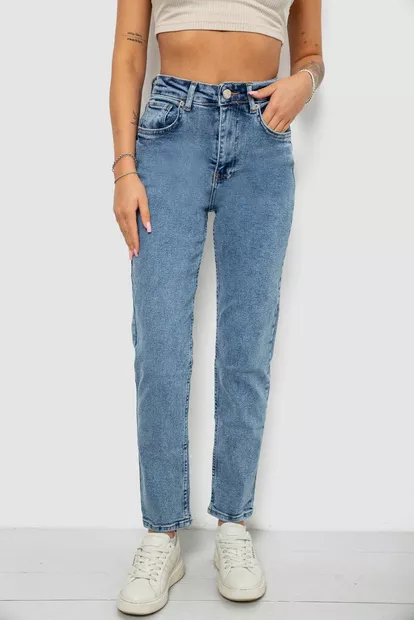 Джинси жіночі однотонні MOM, колір блакитний, 244R00896