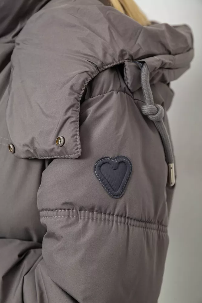 Купити Куртка жіноча зимова коротка  -уцінка, колір сірий, 244R983-U-6 - Фото №8