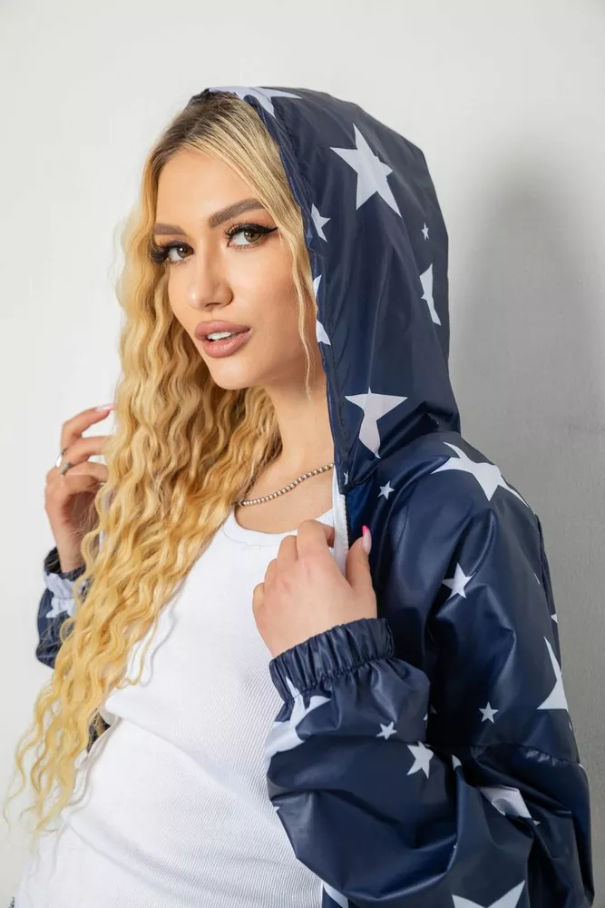 Купити Вітровка жіноча з капюшоном  -уцінка, колір синій, 238R102-U-32 - Фото №5