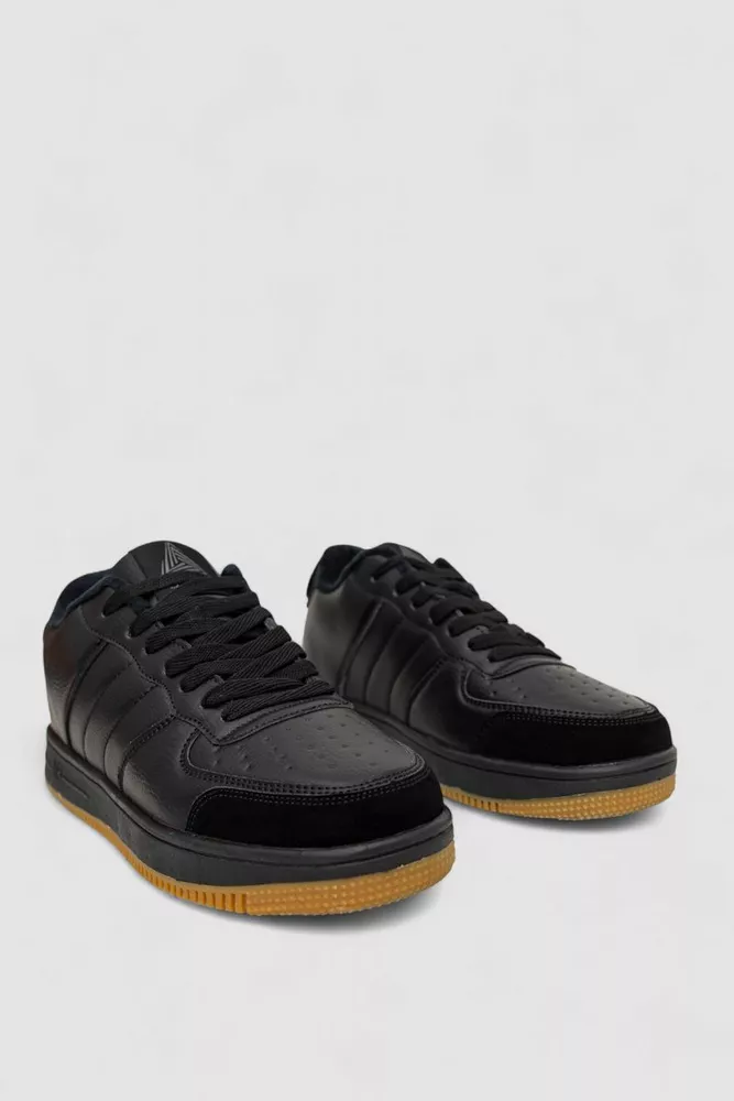 Купити Кросівки чоловічі зимові на хутрі, колір чорно-бежевий, 248RH201 - Фото №3