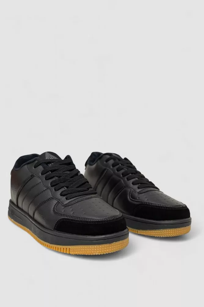 Купить Кроссовки мужские зимние на меху, цвет черно-бежевый, 248RH201 - Фото №9