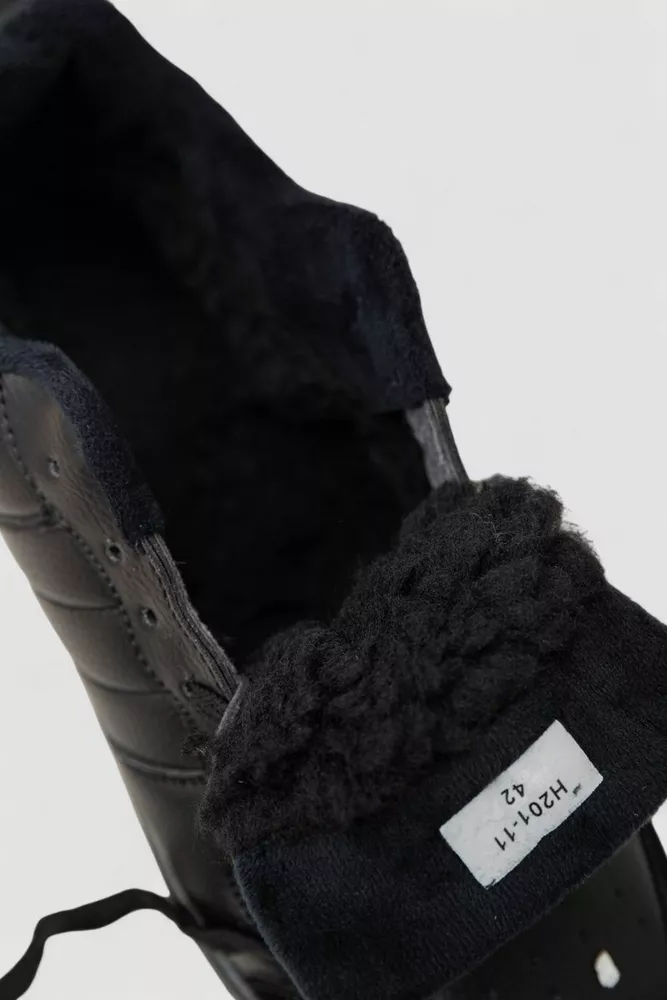 Купить Кроссовки мужские зимние на меху, цвет черно-бежевый, 248RH201 - Фото №12