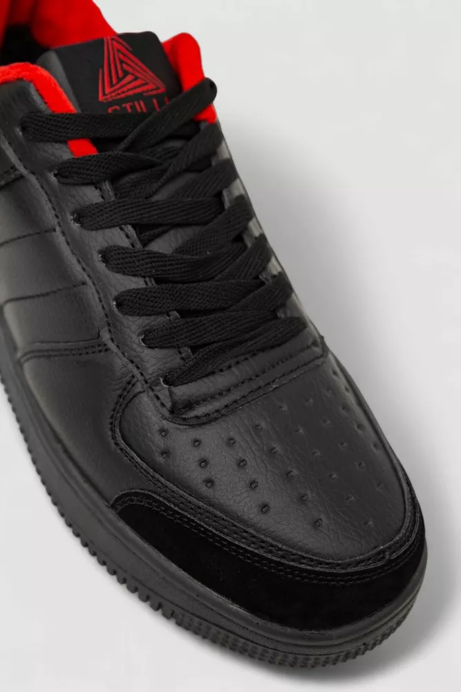 Купить Кроссовки мужские зимние на меху, цвет черно-красный, 248RH201 - Фото №2