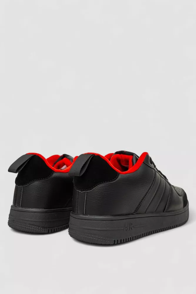 Купить Кроссовки мужские зимние на меху, цвет черно-красный, 248RH201 - Фото №4