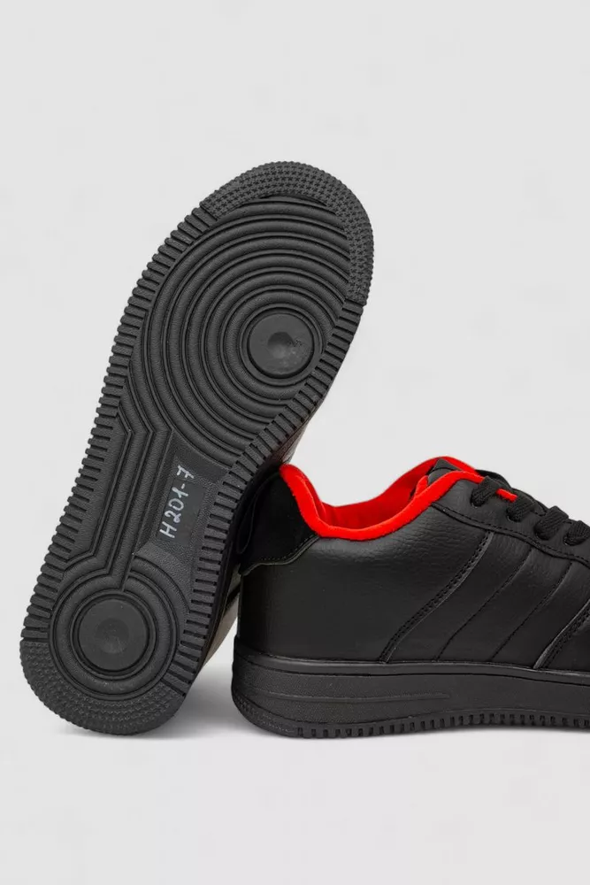 Купить Кроссовки мужские зимние на меху, цвет черно-красный, 248RH201 - Фото №5