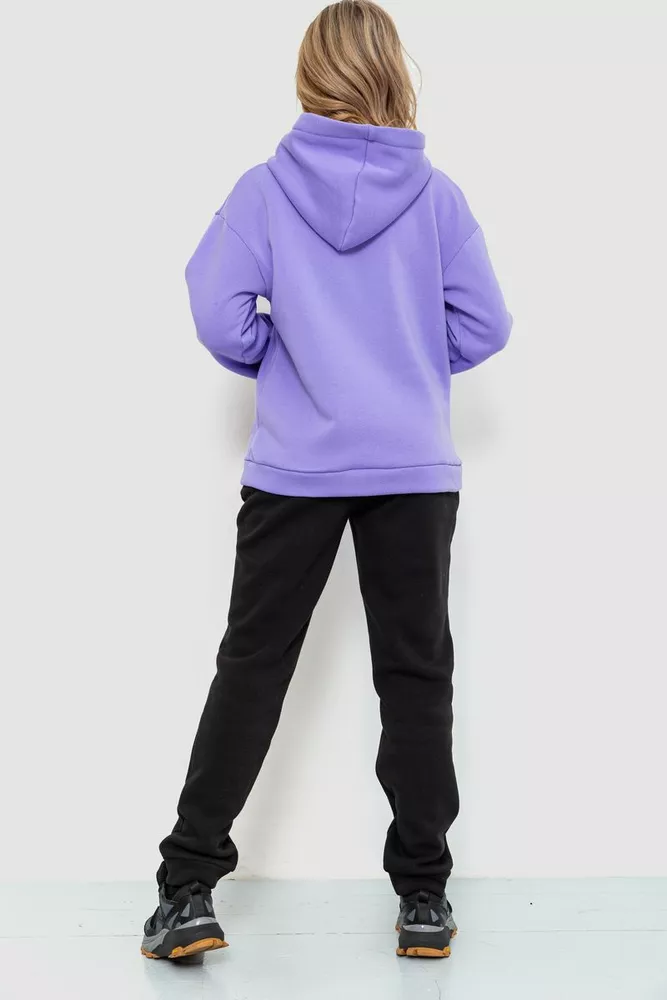 Купити Спорт костюм жіночий на флісі, колір бузково-чорний, 112R701 - Фото №4