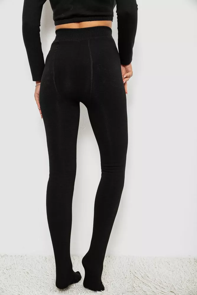 Купити Колготи жіночі утеплені на хутрі, колір чорний, 139RB588 - Фото №4