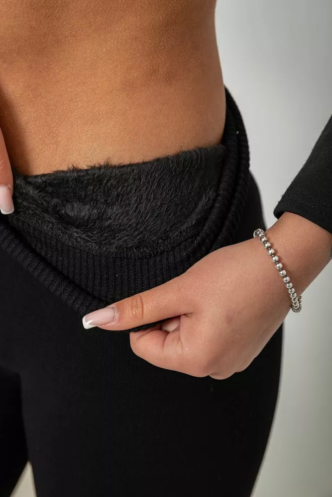 Купити Колготи жіночі утеплені на хутрі, колір чорний, 139RB588 - Фото №6