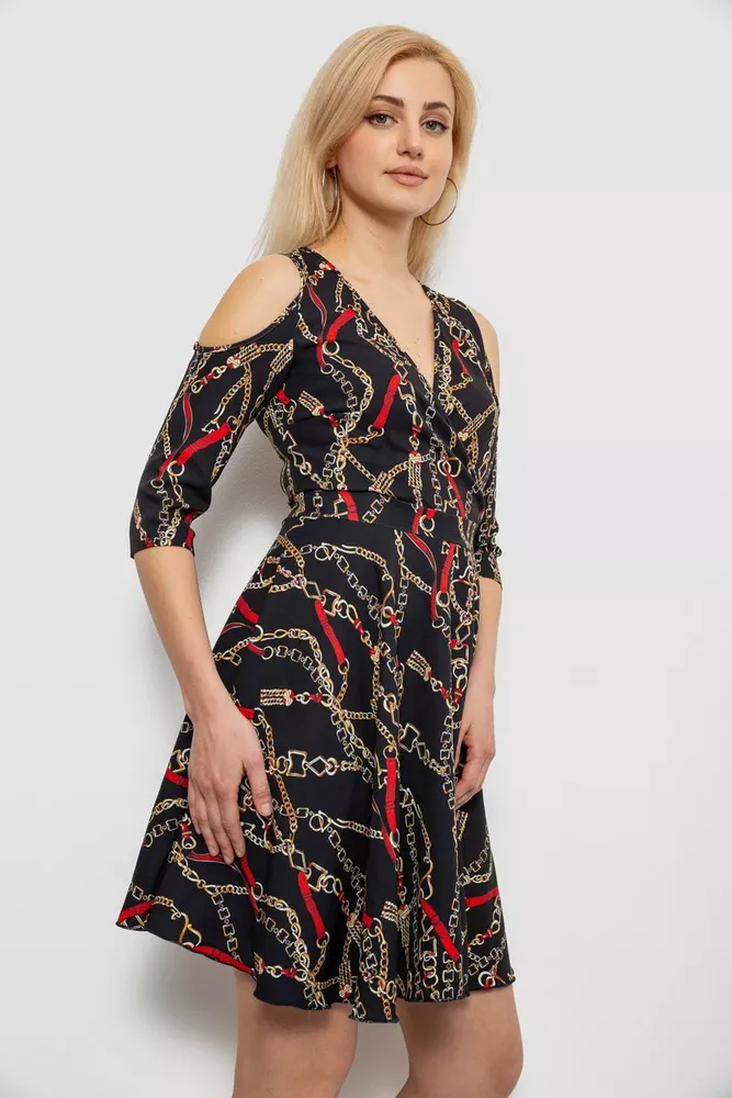 Купить Платье женское с принтом, цвет черный, 230R182 - Фото №3