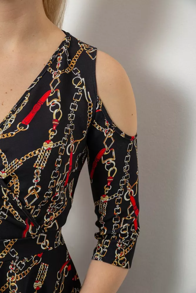 Купить Платье женское с принтом, цвет черный, 230R182 - Фото №5