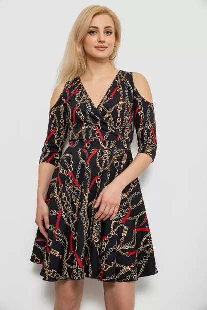 Платье женское с принтом, цвет черный, 230R182