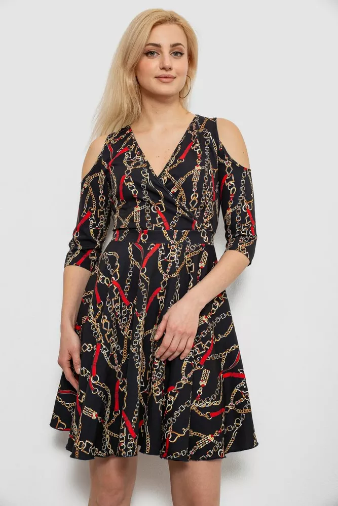 Купить Платье женское с принтом, цвет черный, 230R182 - Фото №1