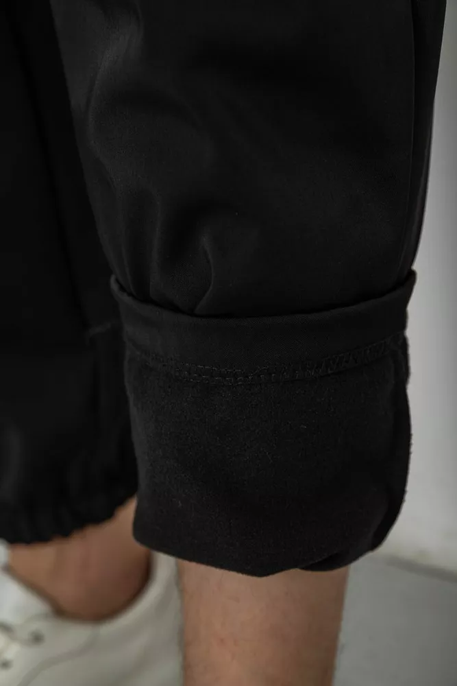 Купити Спортивні штани чоловічі на флісі  -уцінка, колір чорний, 238R58629-1-U-1 - Фото №6