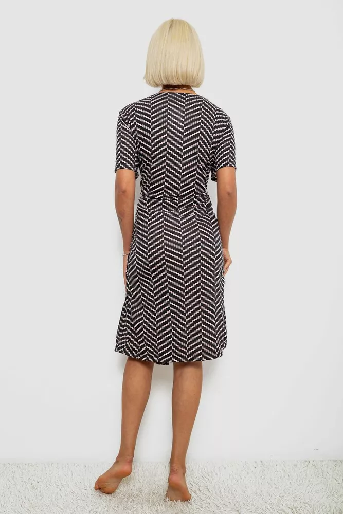 Купити Халат жіночий на блискавці з принтом, колір чорний, 257R1030-6 - Фото №4